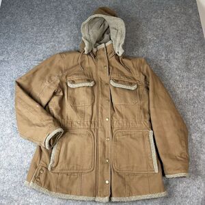 Duluth Trading Co Coat Womens Large Superior Fire House Insulated Parka Canvas